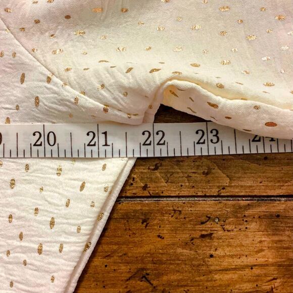 Emily Daniel's Gorgeous Button-up Long Sleeve Midi Dress in Cream/Gold in Large - Picture 9 of 10